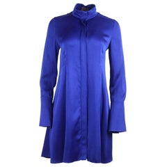 Lanvin Pleated Satin Shirt Dress