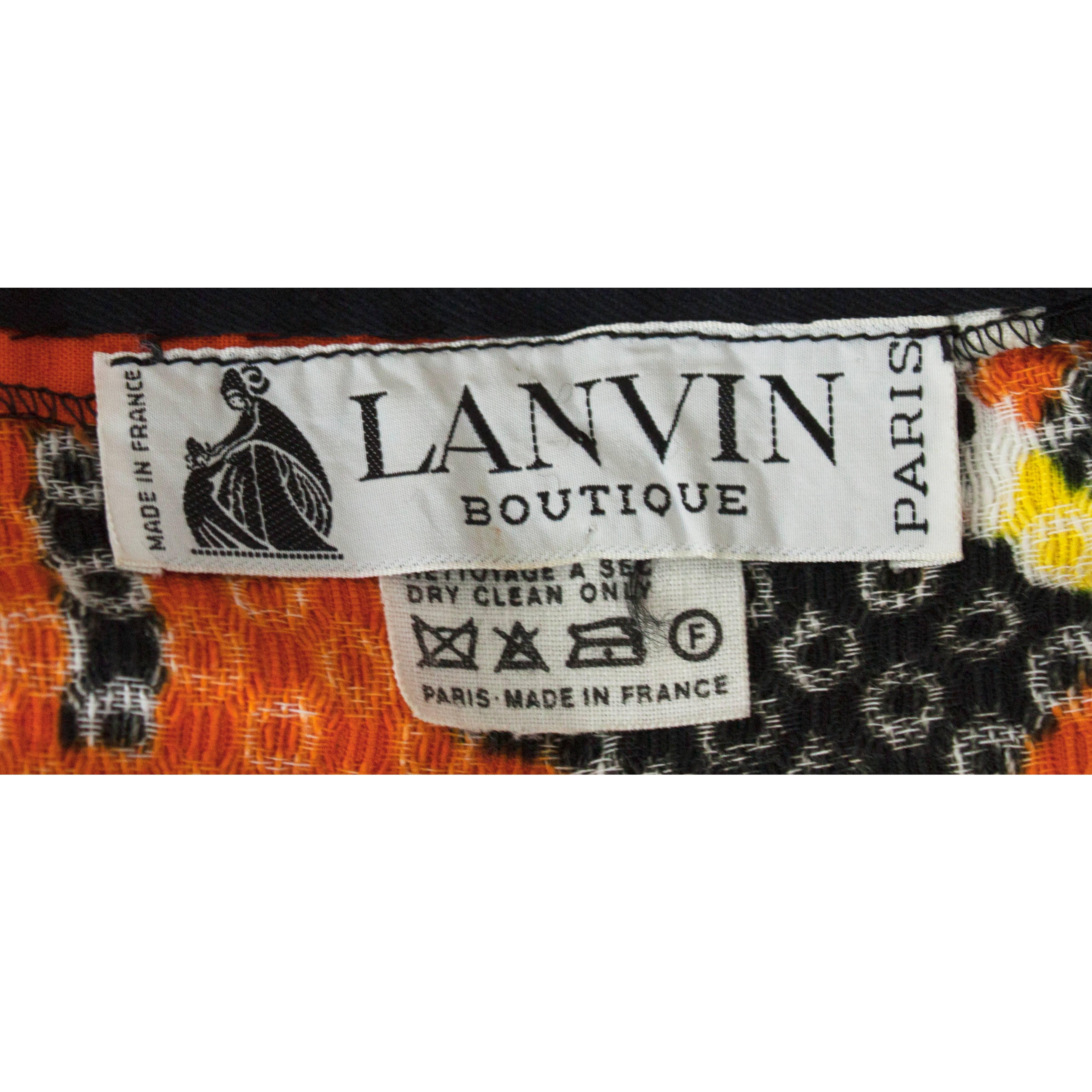 Lanvin printed daisies cotton piqué maxi skirt, circa 1970 3