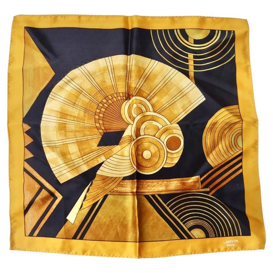 Lanvin Printed Silk Handkerchief  For Sale