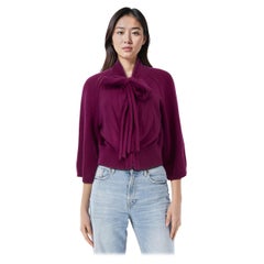 Lanvin Purple Cashmere Neck Tie Cardigan Size XL