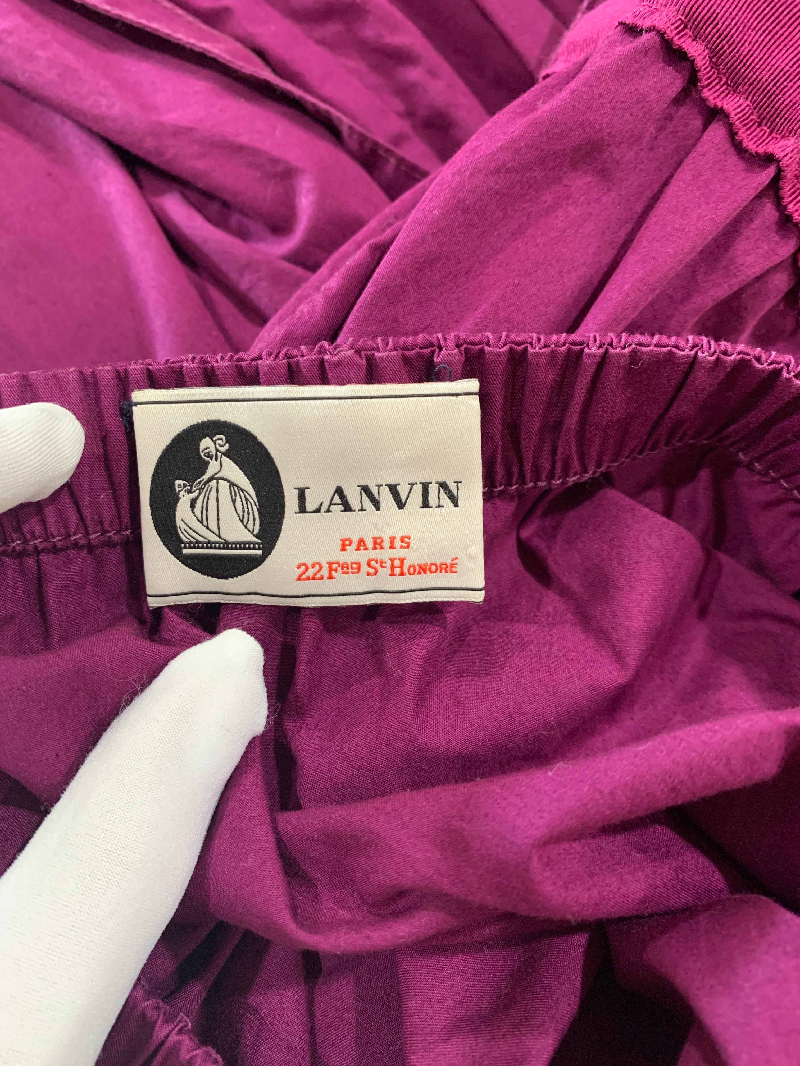 Lanvin - Robe de jour d'été en coton violet  en vente 4