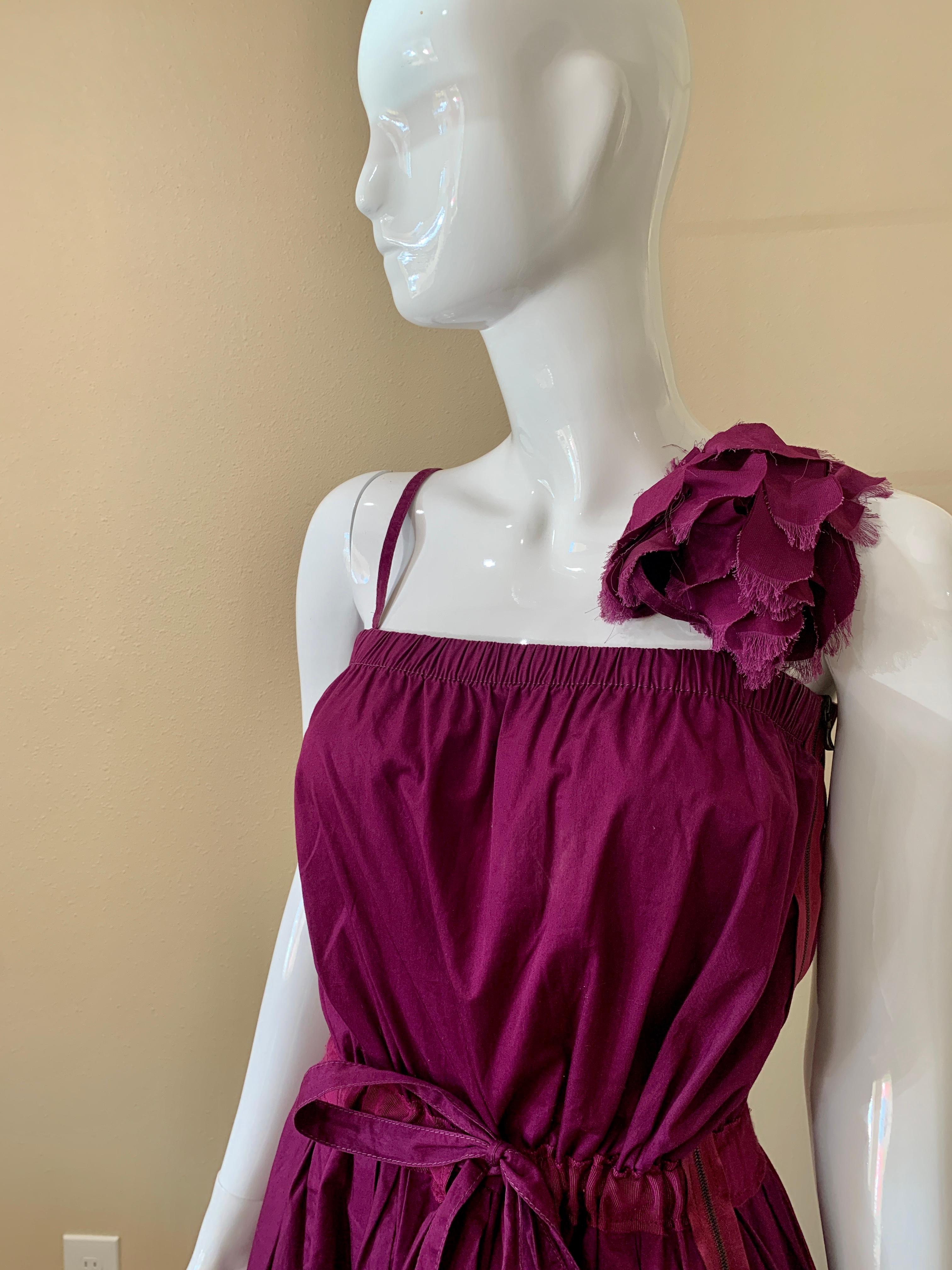 Lanvin - Robe de jour d'été en coton violet  Bon état - En vente à Thousand Oaks, CA
