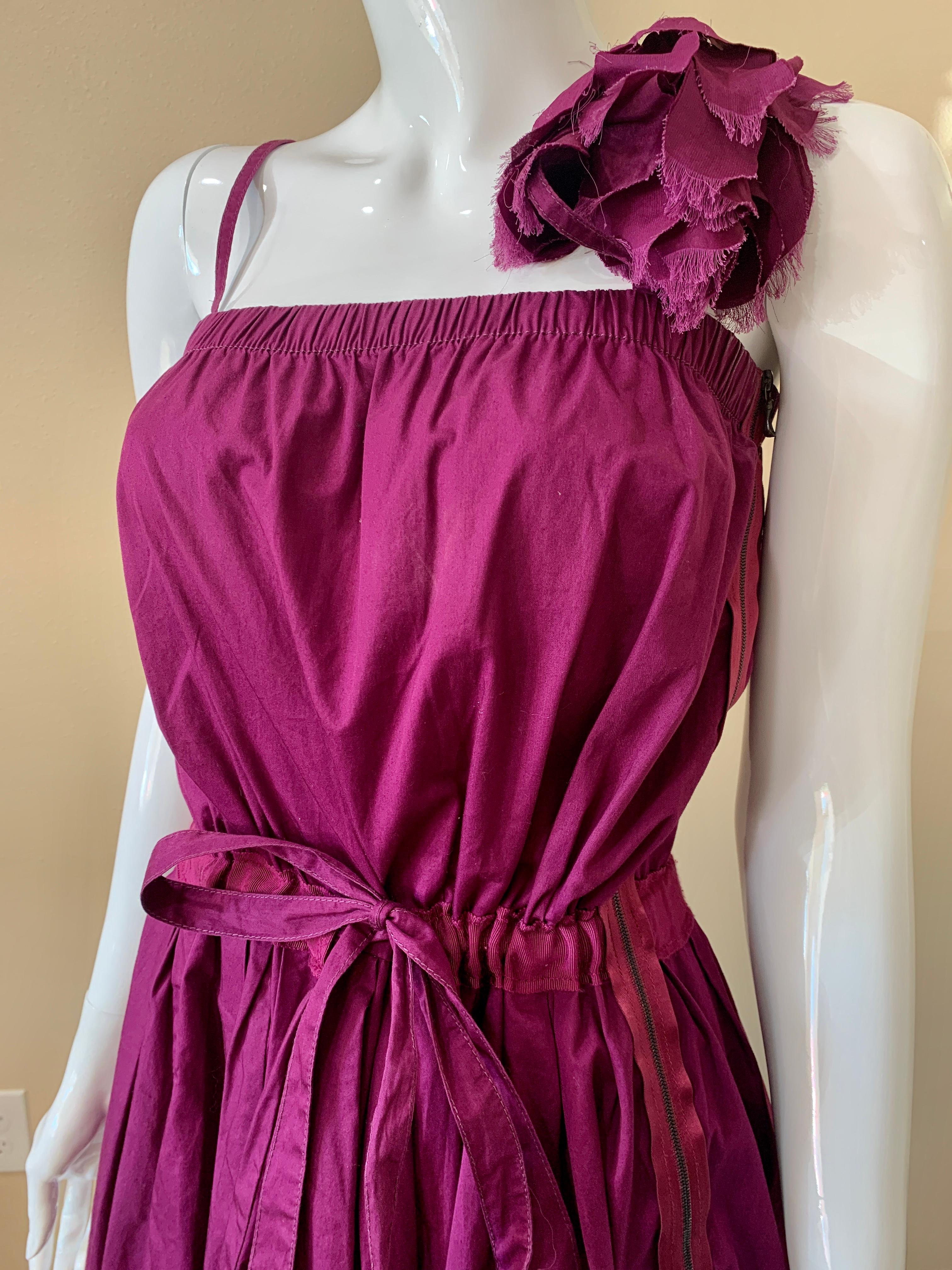 Lanvin Purple Cotton Summer Day Dress  In Good Condition For Sale In Thousand Oaks, CA