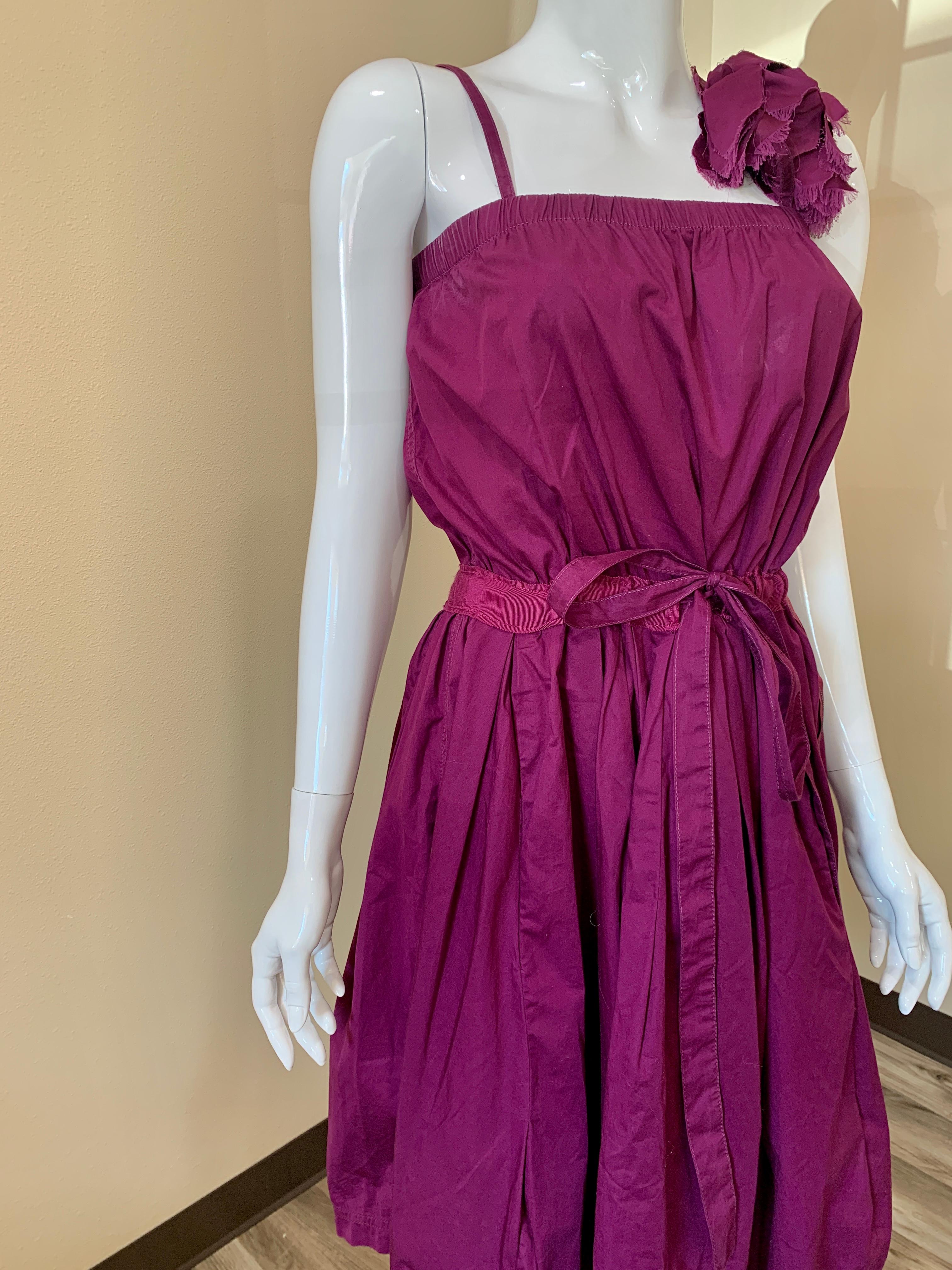 Lanvin - Robe de jour d'été en coton violet  en vente 2