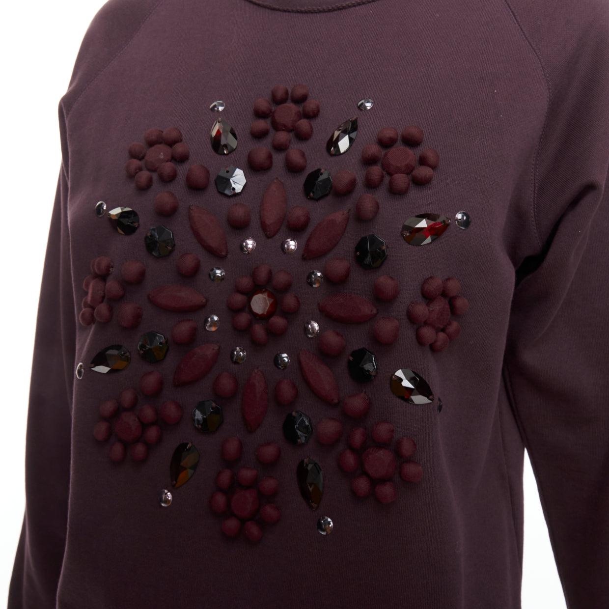 LANVIN pullover in tessuto viola impreziosito da cristalli in vendita 2