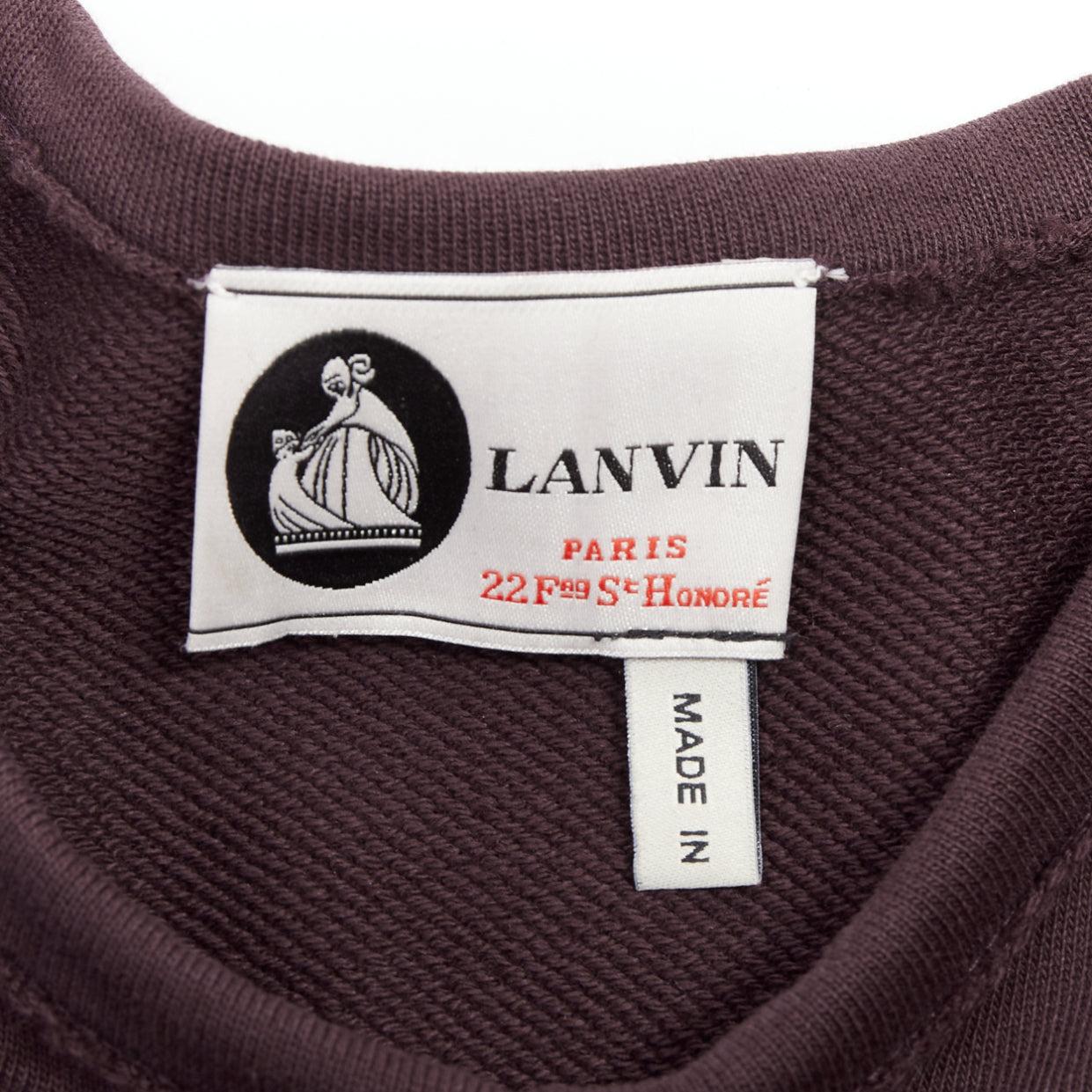 LANVIN pullover in tessuto viola impreziosito da cristalli in vendita 3