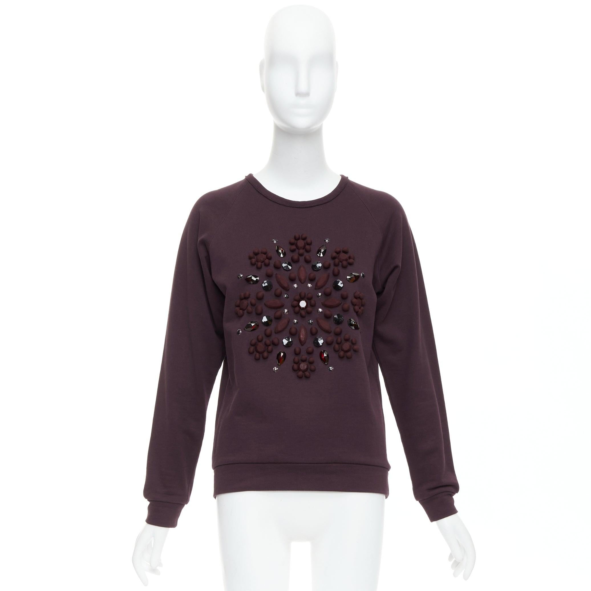 LANVIN pullover in tessuto viola impreziosito da cristalli in vendita 4