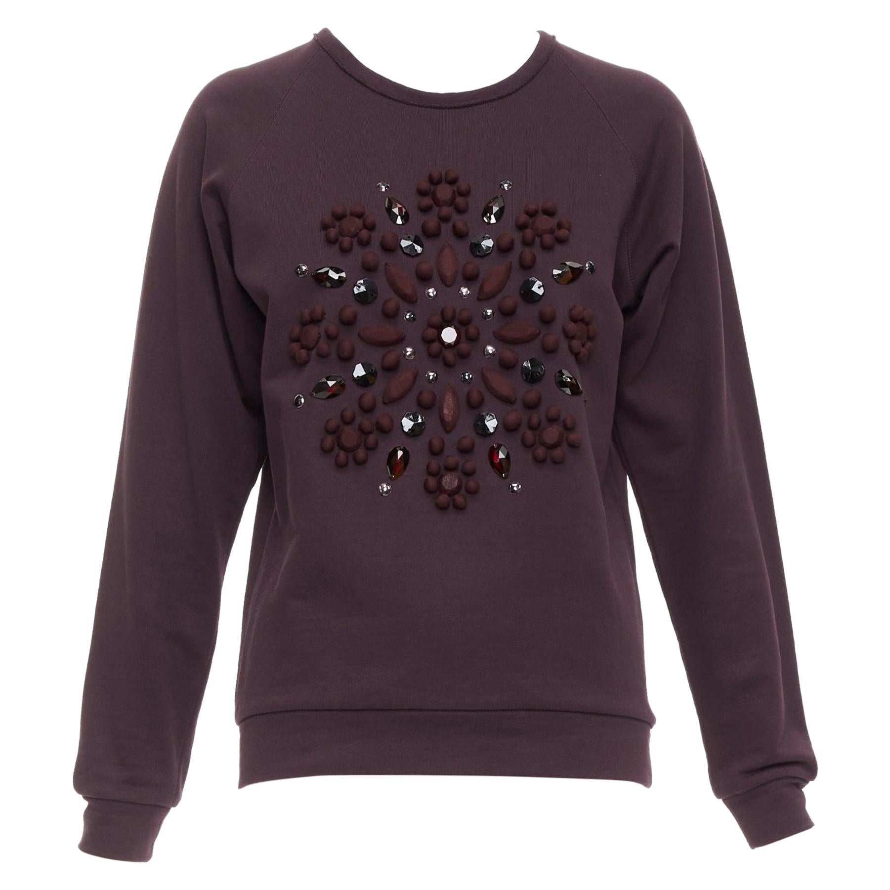 LANVIN pullover in tessuto viola impreziosito da cristalli in vendita
