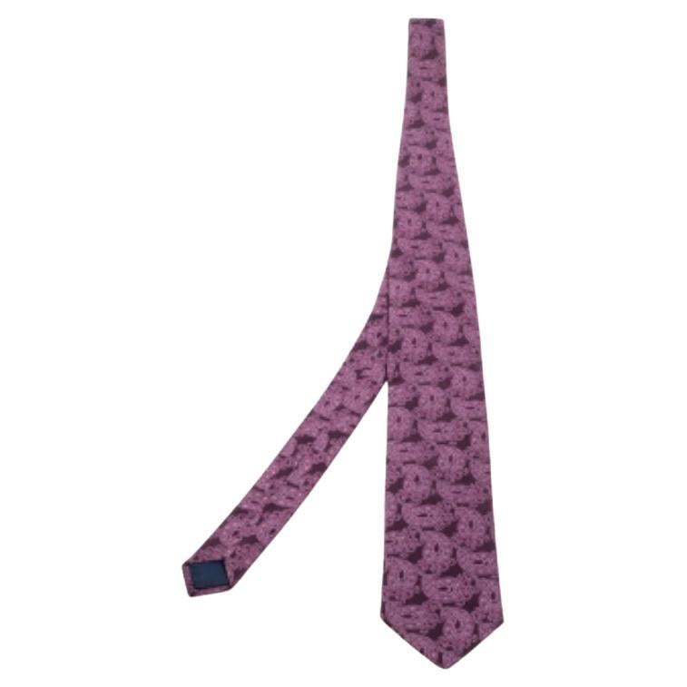 Lanvin Corbata de Seda Jacquard Paisley Morado
