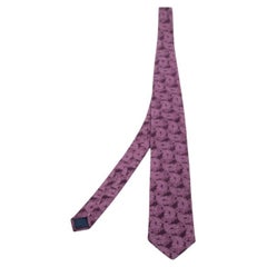 Lanvin Corbata de Seda Jacquard Paisley Morado