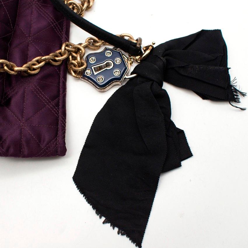 Black Lanvin Purple Quilted Happy Bag For Sale