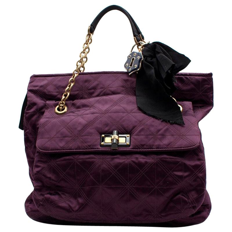 Lanvin Purple Quilted Happy Bag For Sale