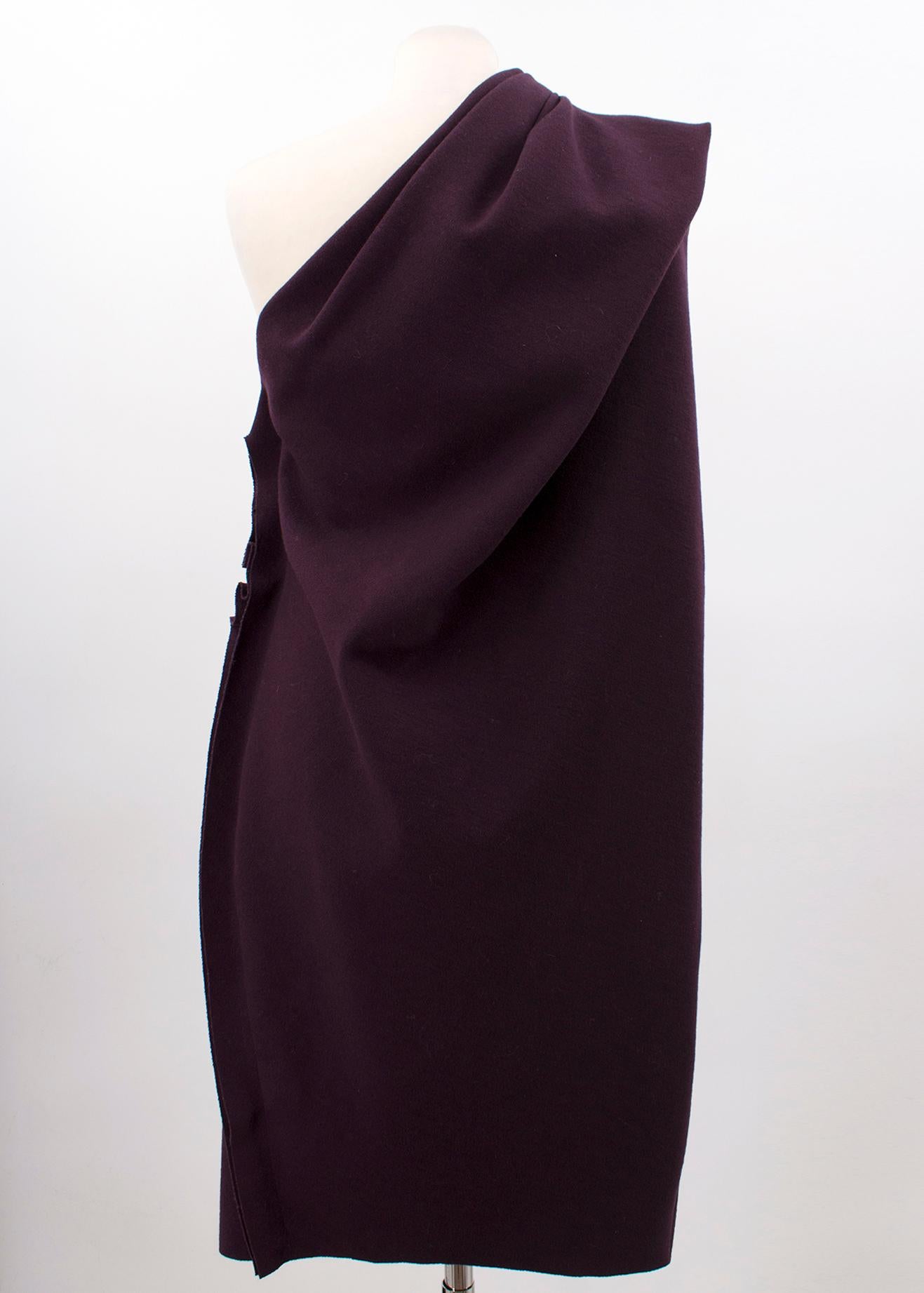 Women's Lanvin Purple Wool One Shoulder Dress One size  For Sale