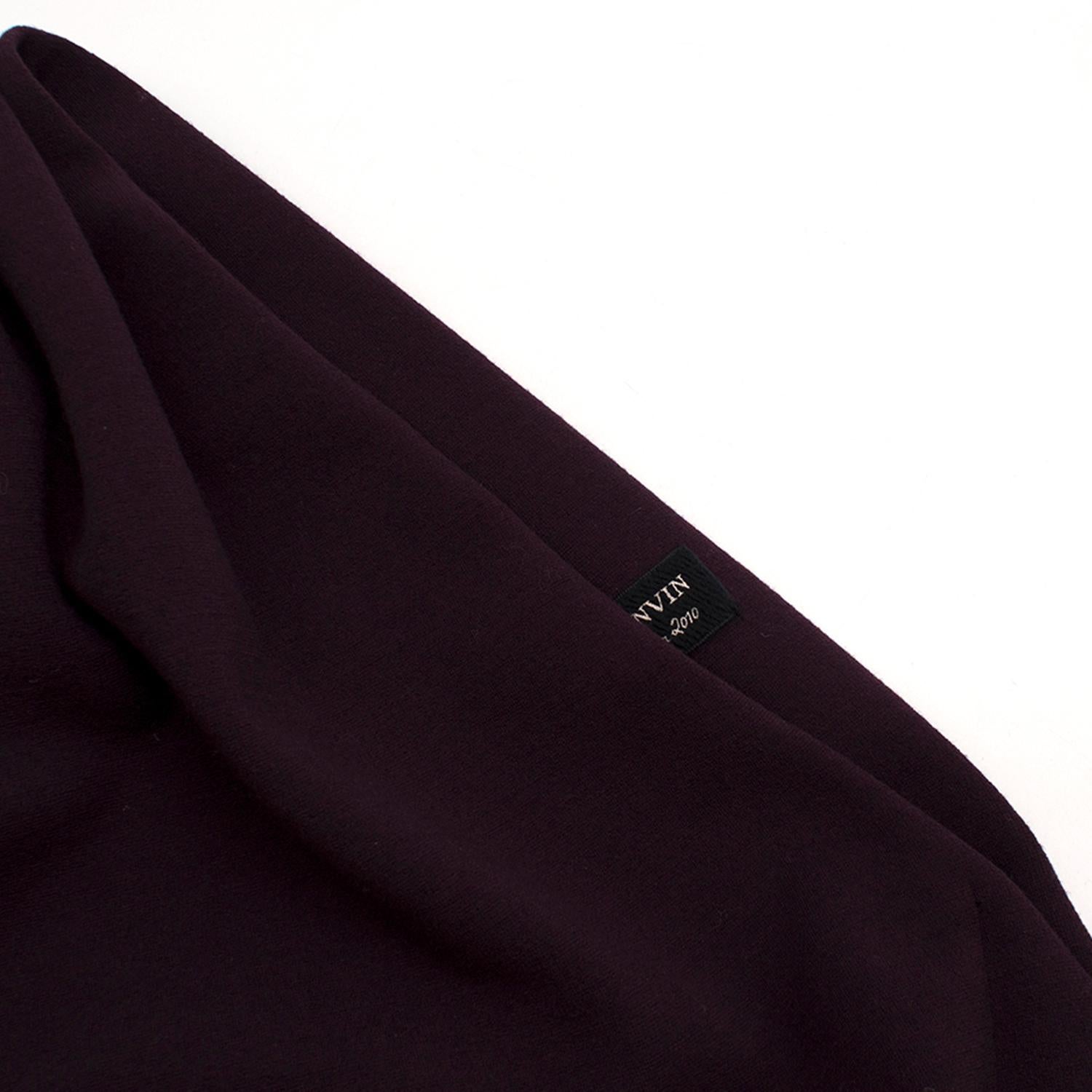 Lanvin Purple Wool One Shoulder Dress One size  For Sale 2