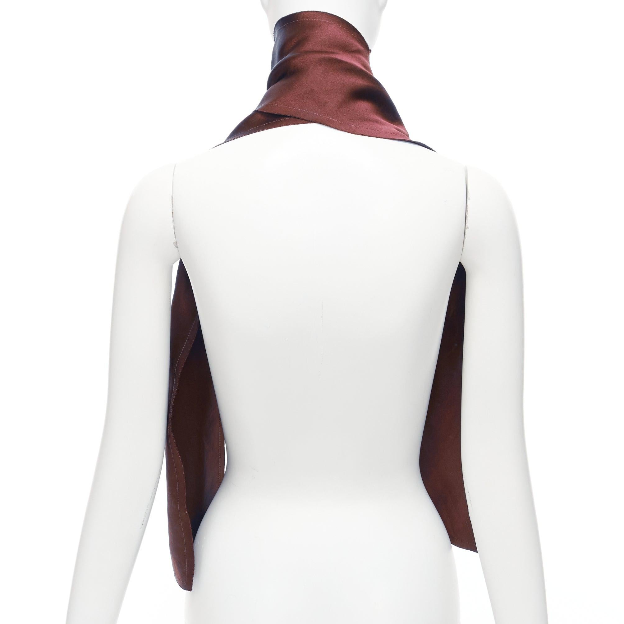 Women's LANVIN red burgundy 100% silk made in france frayed edge rectangular scarf For Sale