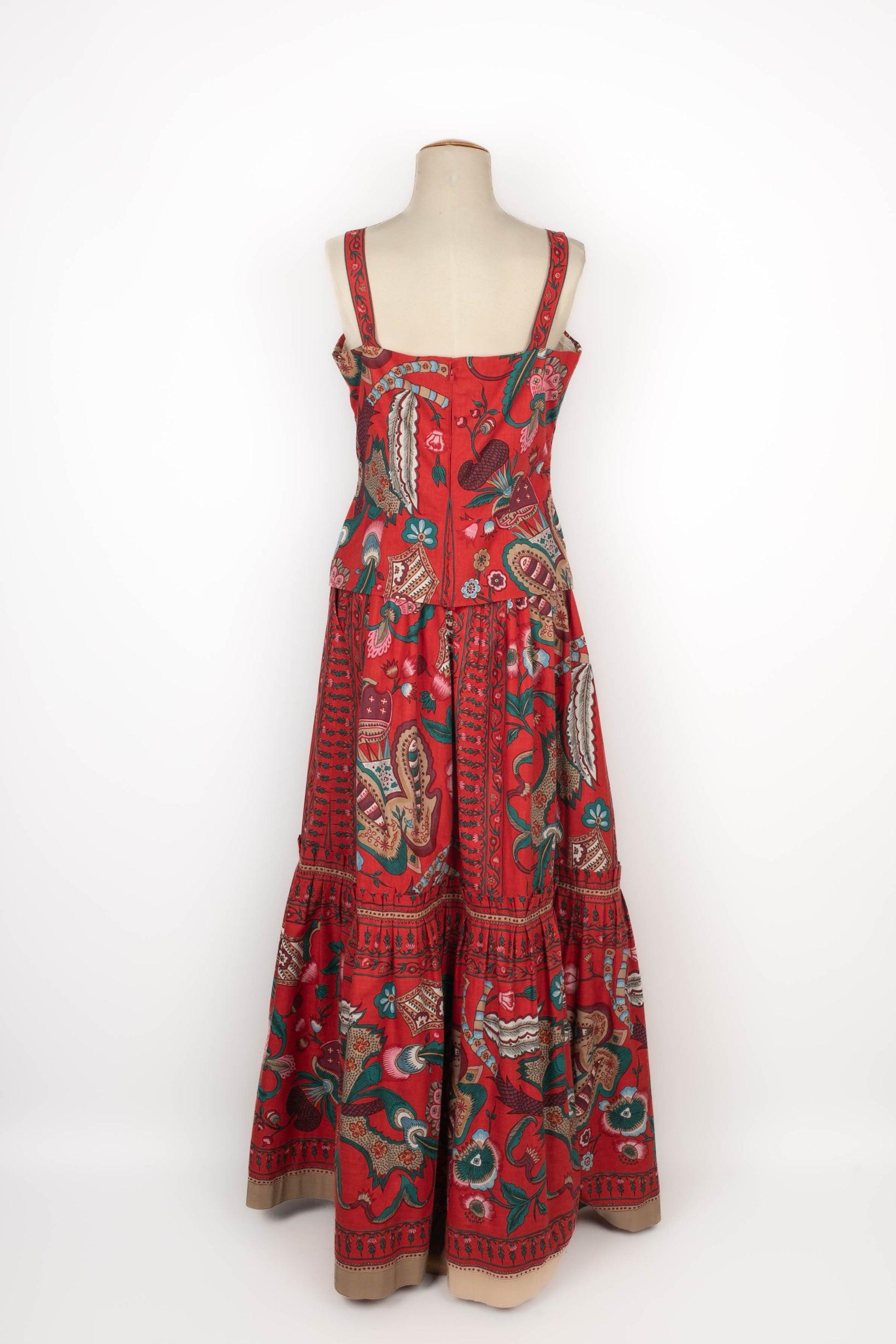 Marron Lanvin Red Cotton Set en vente