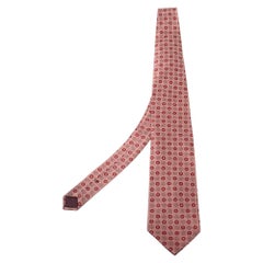 Cravatta Lanvin in seta jacquard rosso/crema