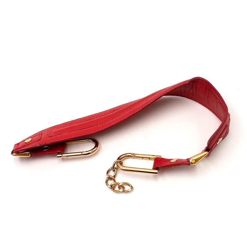 Lanvin Red Leather Fringed Shoulder Bag For Sale 4