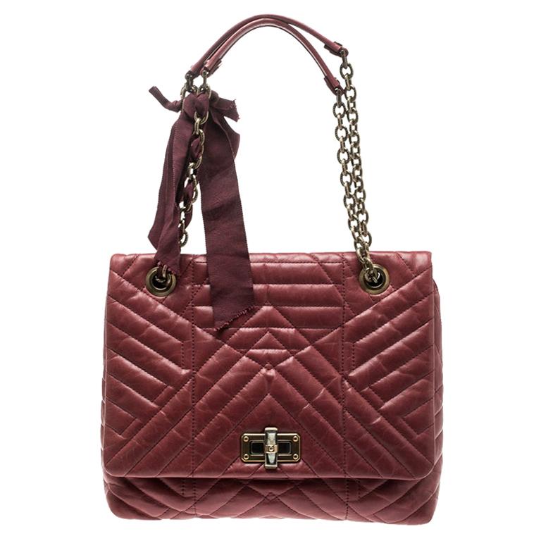 Lanvin Red Leather Medium Happy Classic Shoulder Bag