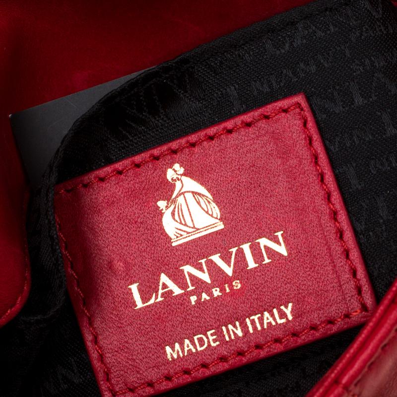 Women's Lanvin Red Quilted Leather Mini Pop Crossbody Bag