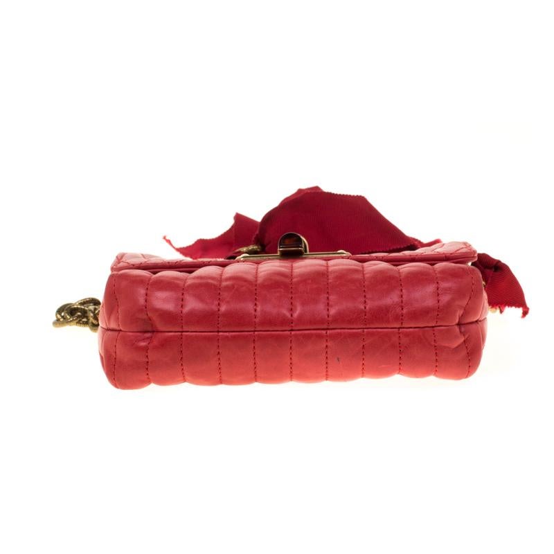 Lanvin Red Quilted Leather Mini Pop Crossbody Bag 1