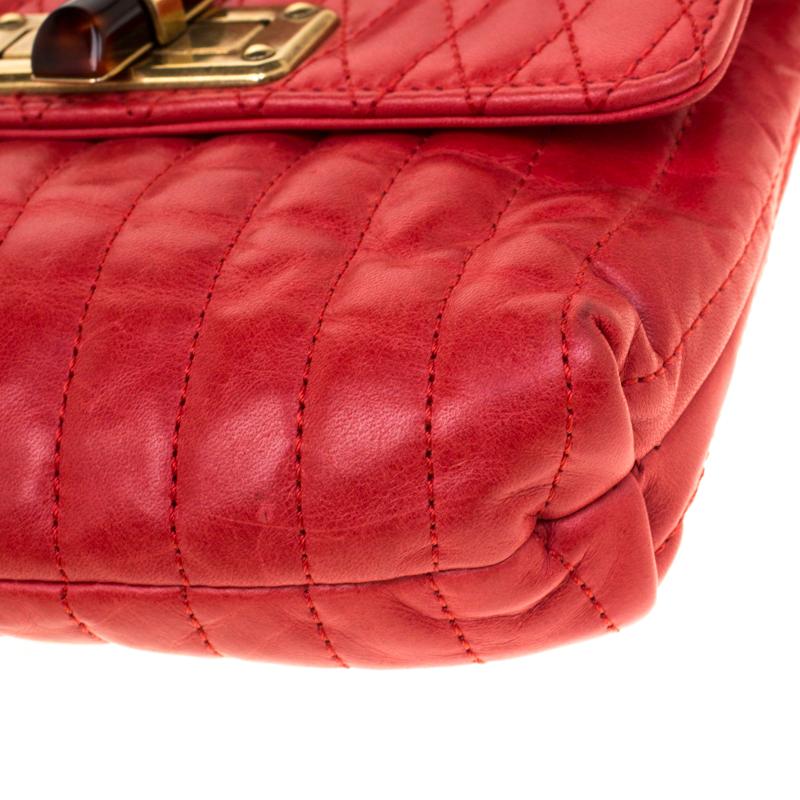 Lanvin Red Quilted Leather Mini Pop Crossbody Bag 3