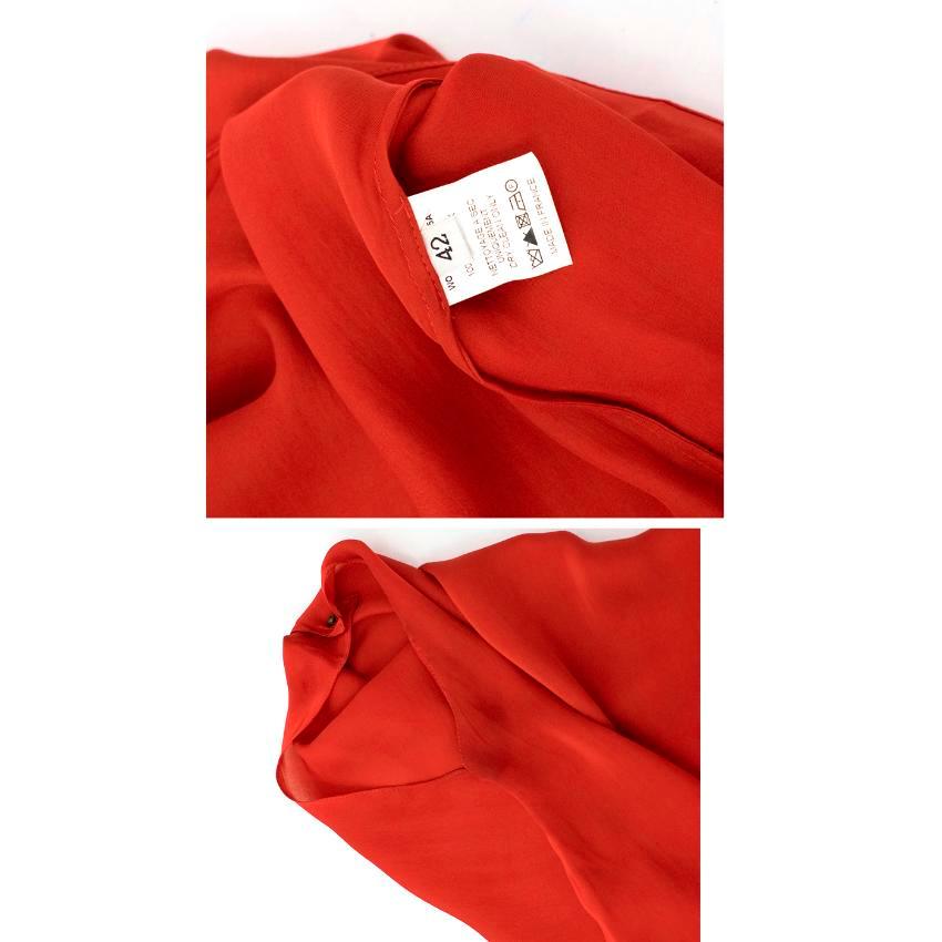 Lanvin Red Silk Asymmetric Dress US 6 6