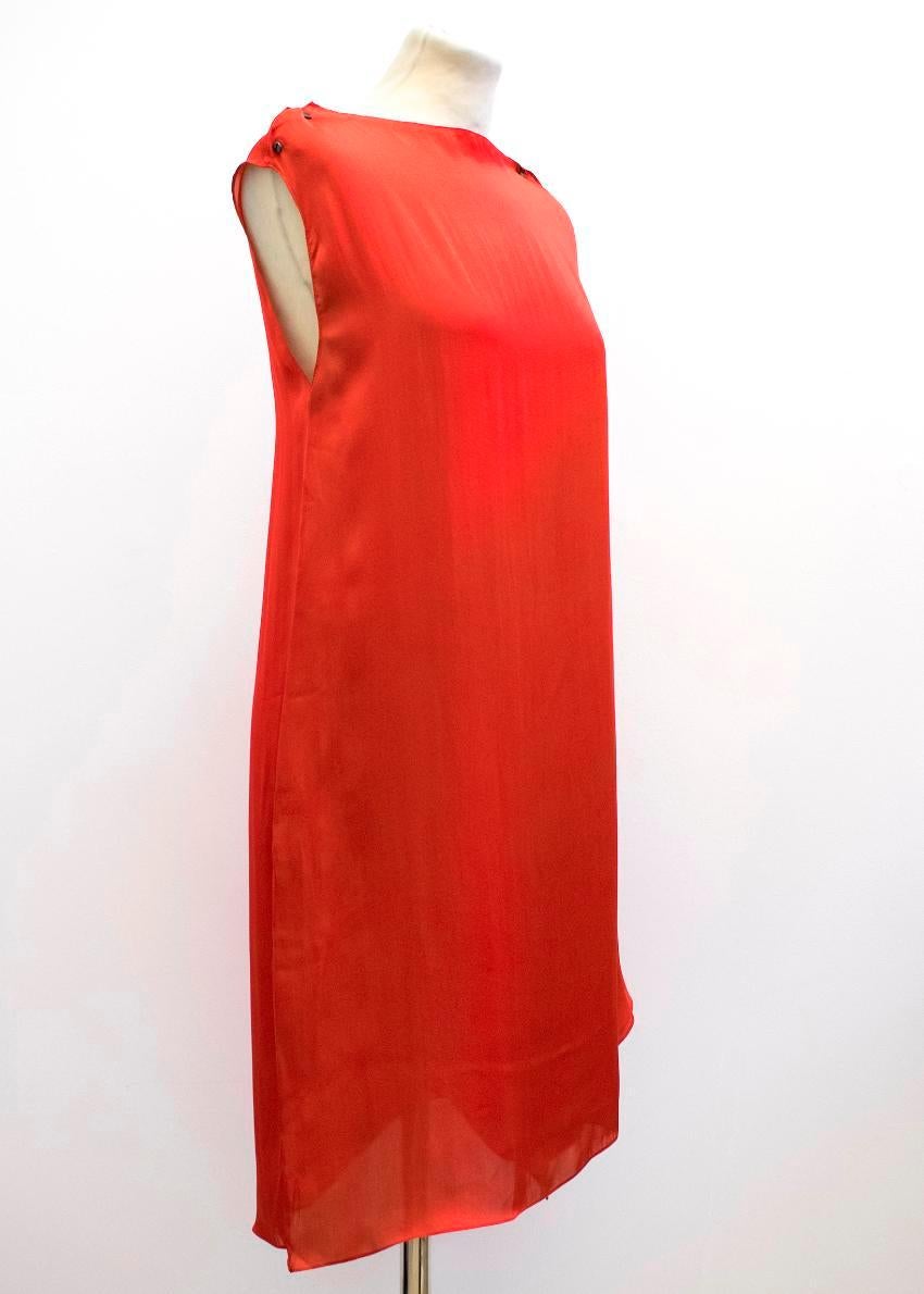 Lanvin Red Silk Asymmetric Dress US 6 In Good Condition In London, GB