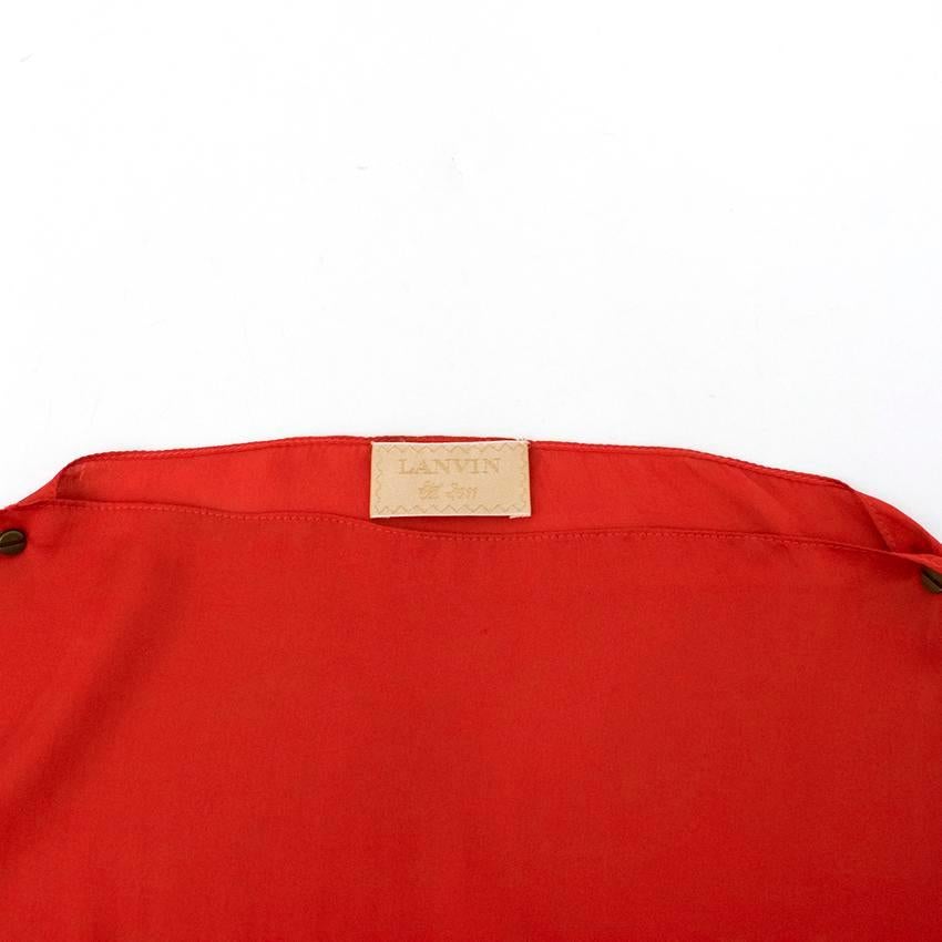 Lanvin Red Silk Asymmetric Dress US 6 1