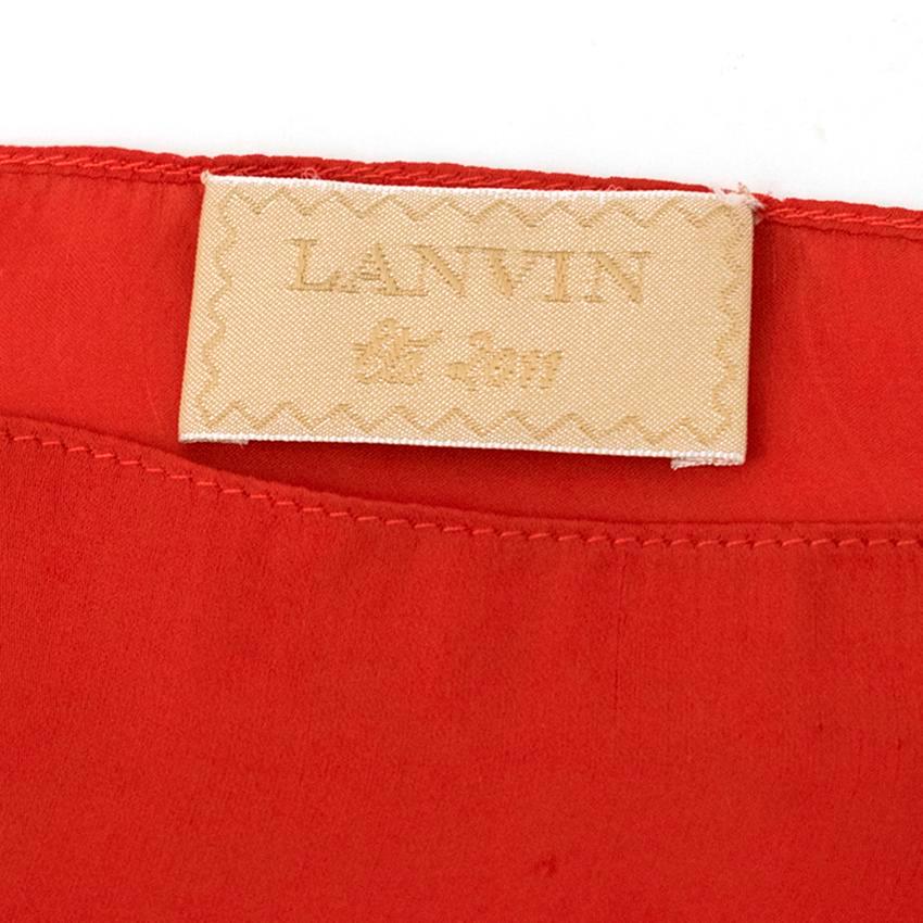 Lanvin Red Silk Asymmetric Dress US 6 2