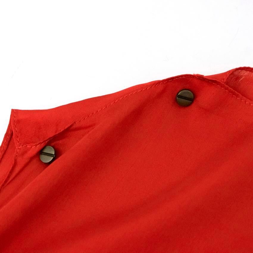 Lanvin Red Silk Asymmetric Dress US 6 3