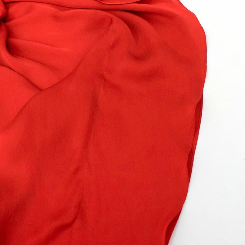 Lanvin Red Silk Asymmetric Dress US 6 5