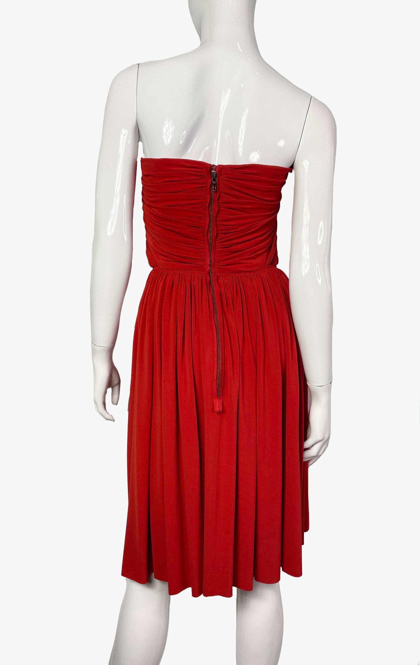 Women's or Men's Lanvin red strapless bustier dress, 2012 For Sale