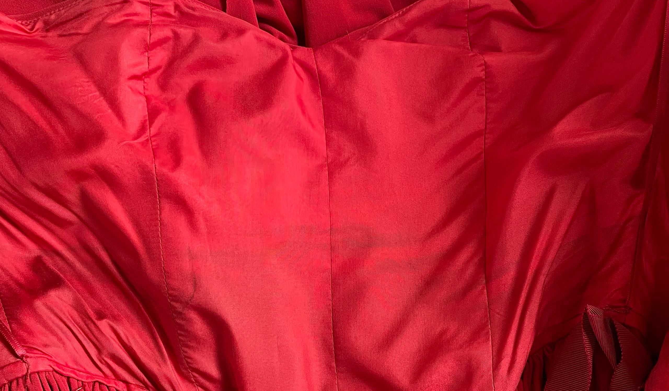 Lanvin red strapless bustier dress, 2012 For Sale 2