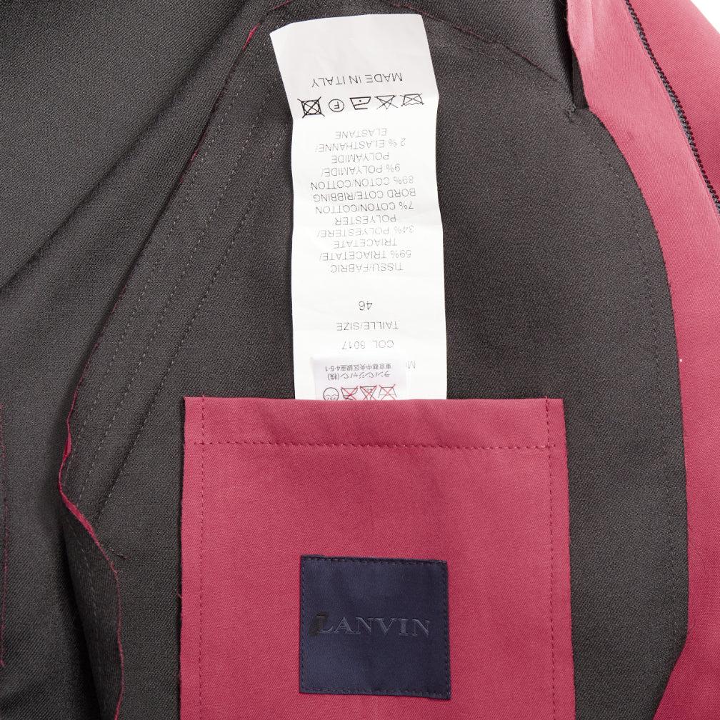 LANVIN - Veste bomber à poches à rabat en triacétate rouge FR46 S en vente 6
