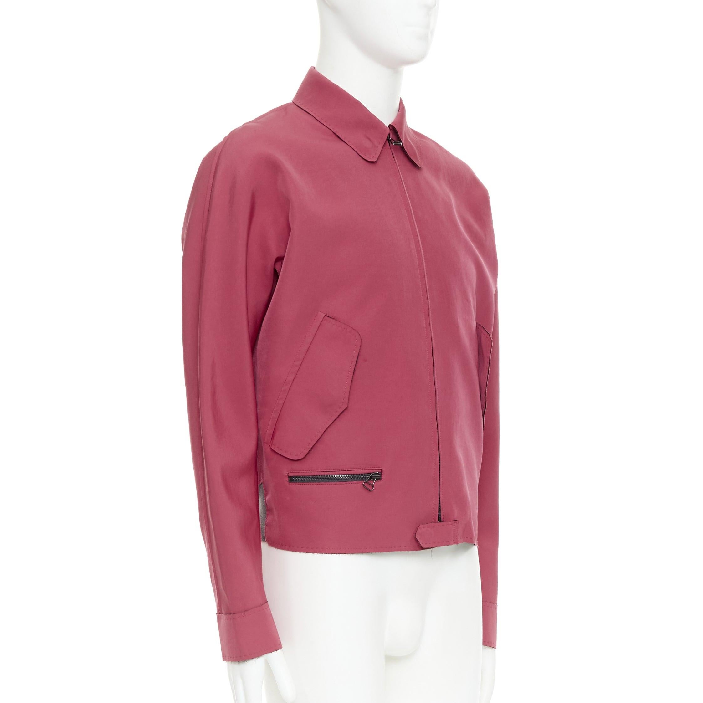 LANVIN - Veste bomber à poches à rabat en triacétate rouge FR46 S Bon état - En vente à Hong Kong, NT