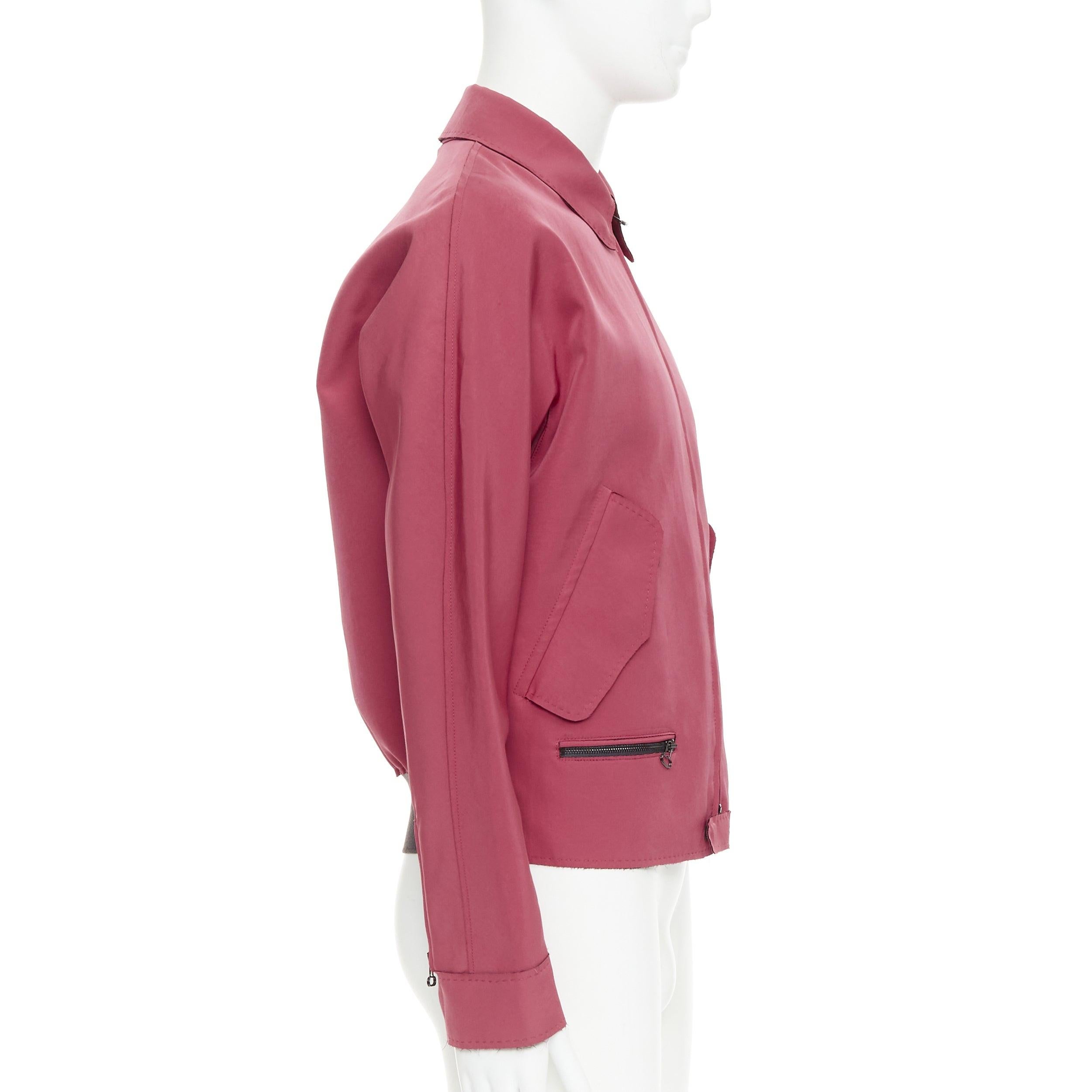 LANVIN - Veste bomber à poches à rabat en triacétate rouge FR46 S Pour hommes en vente