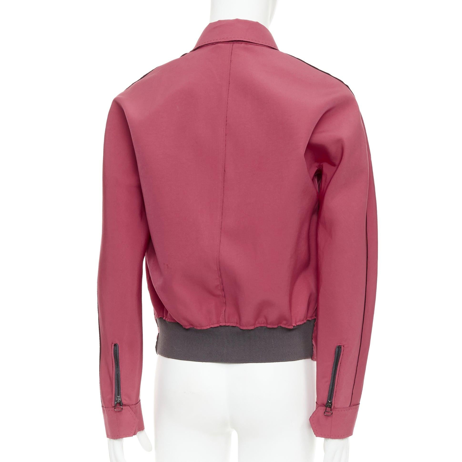 LANVIN - Veste bomber à poches à rabat en triacétate rouge FR46 S en vente 1
