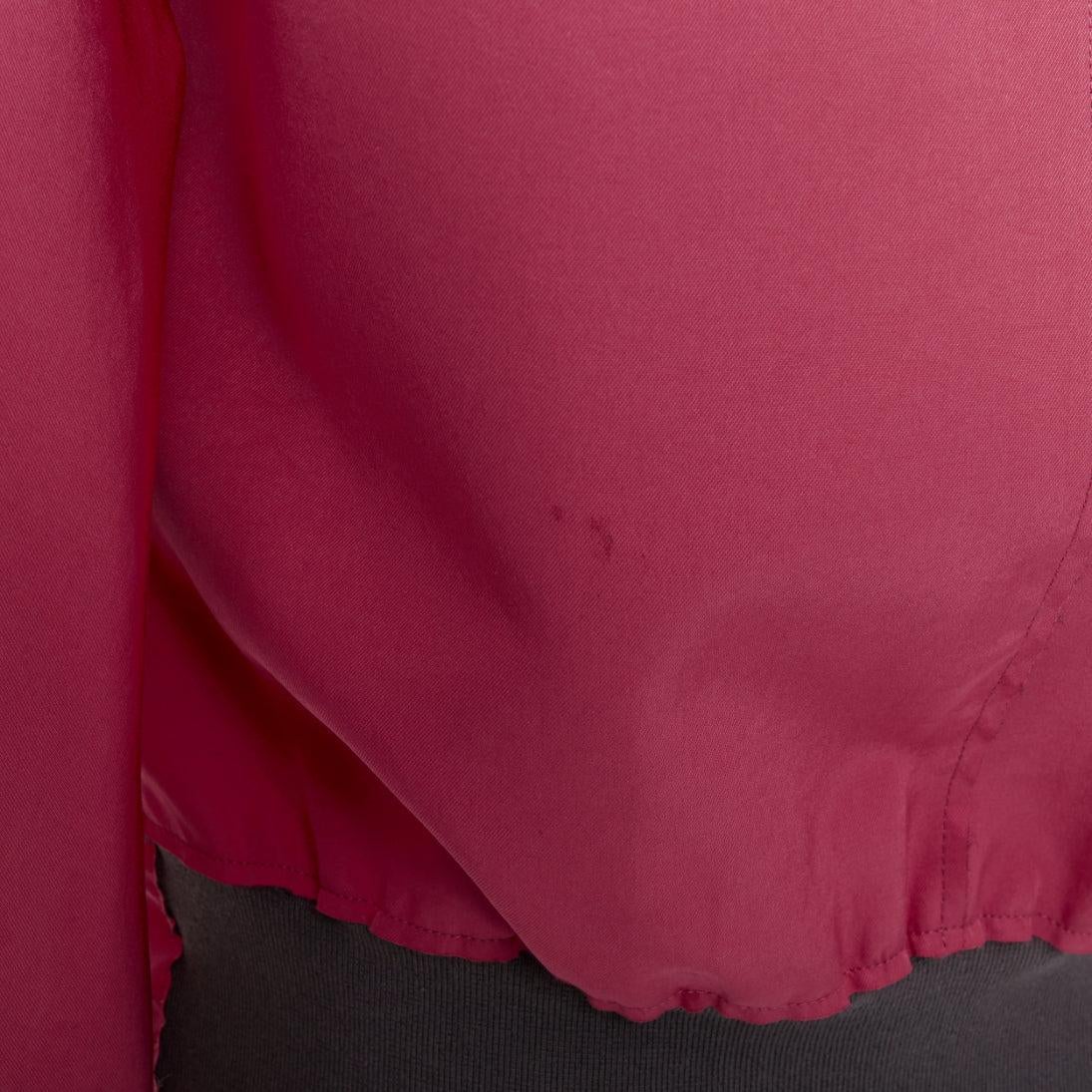 LANVIN - Veste bomber à poches à rabat en triacétate rouge FR46 S en vente 3