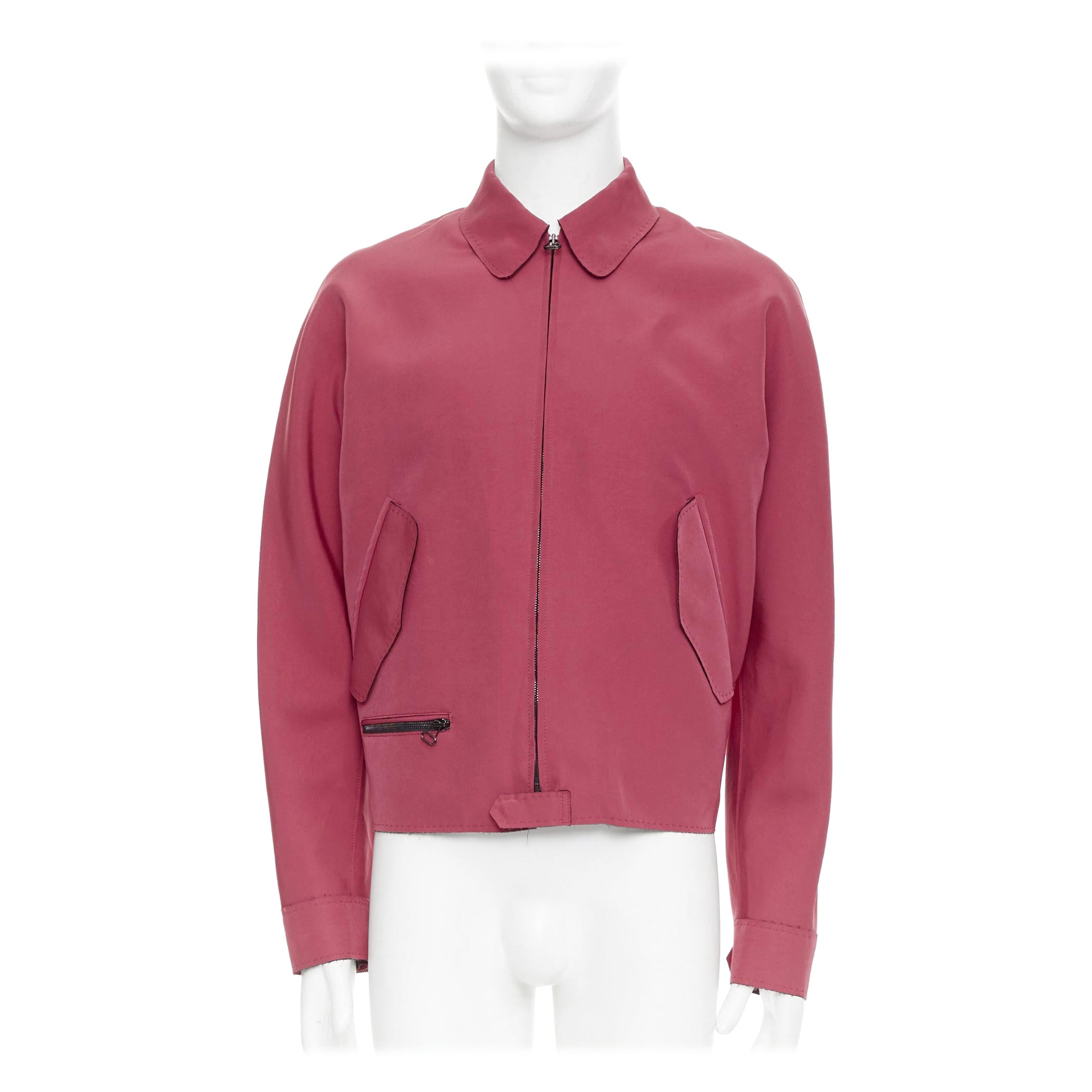 LANVIN - Veste bomber à poches à rabat en triacétate rouge FR46 S