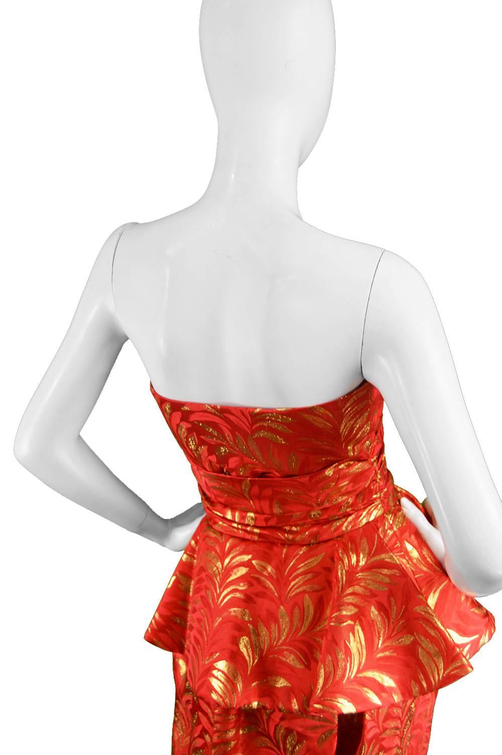 Lanvin Red Vintage Silk Evening Dress For Sale 1