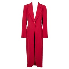 Lanvin Roter Wollmantel mit Seidenfutter und Seidenfutter
