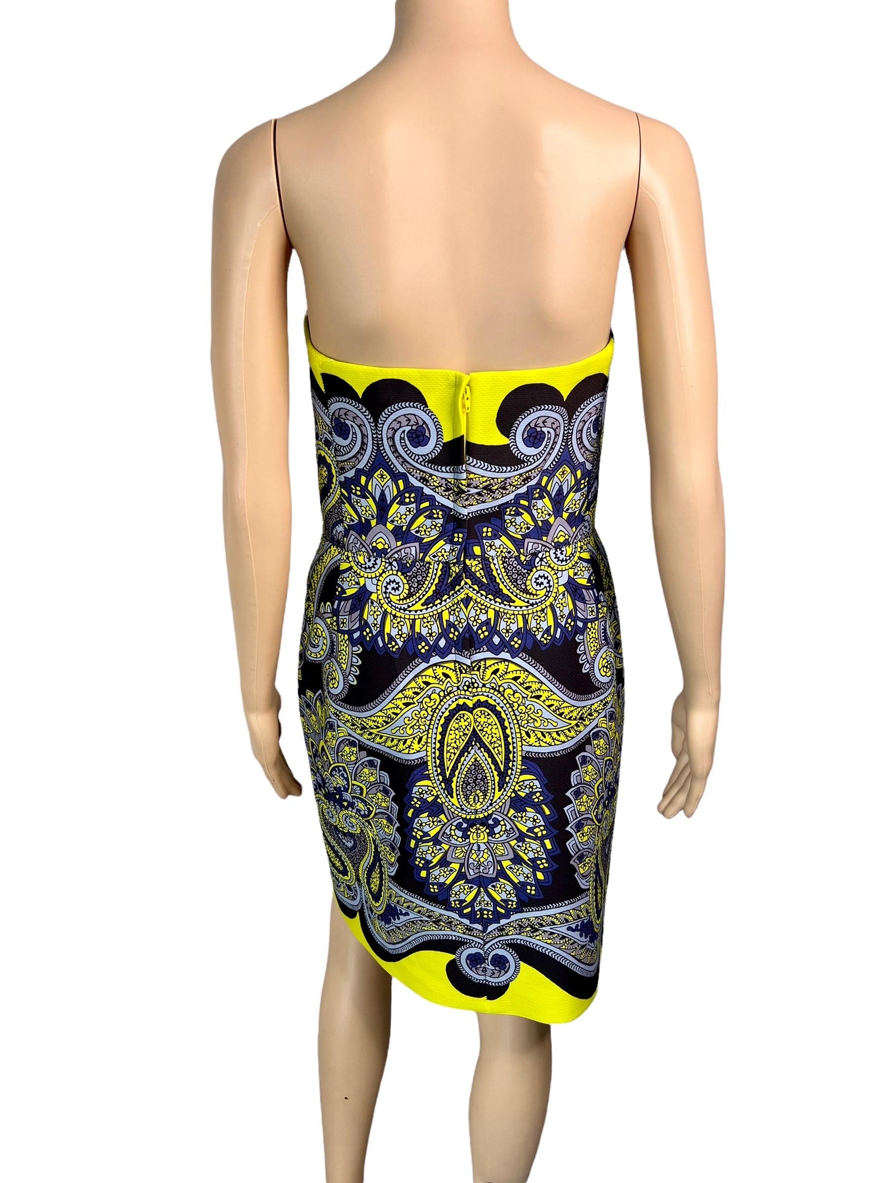 Lanvin Resort 2014 Runway Unworn Paisley Print Bustier Strapless Mini Dress For Sale 2