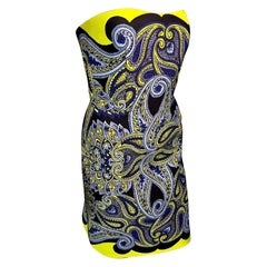 Lanvin Resort 2014 Runway Unworn Paisley Print Bustier Strapless Mini Dress