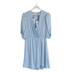 Lanvin Resort Abito drappeggiato in seta blu cielo Primavera 2022