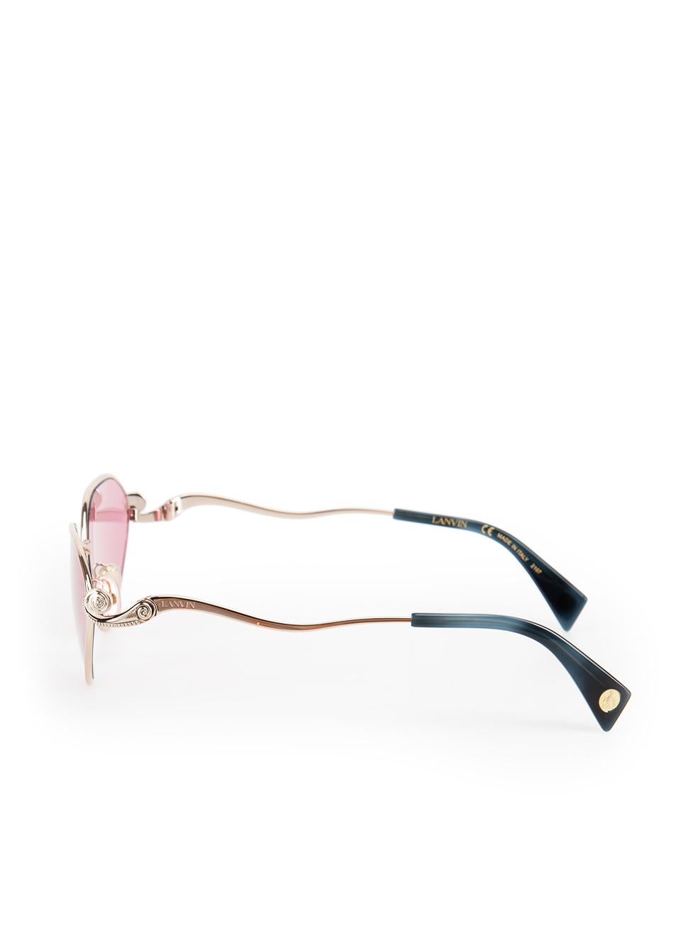  Lanvin Rose Gold Cat Eye Sunglasses Pour femmes 