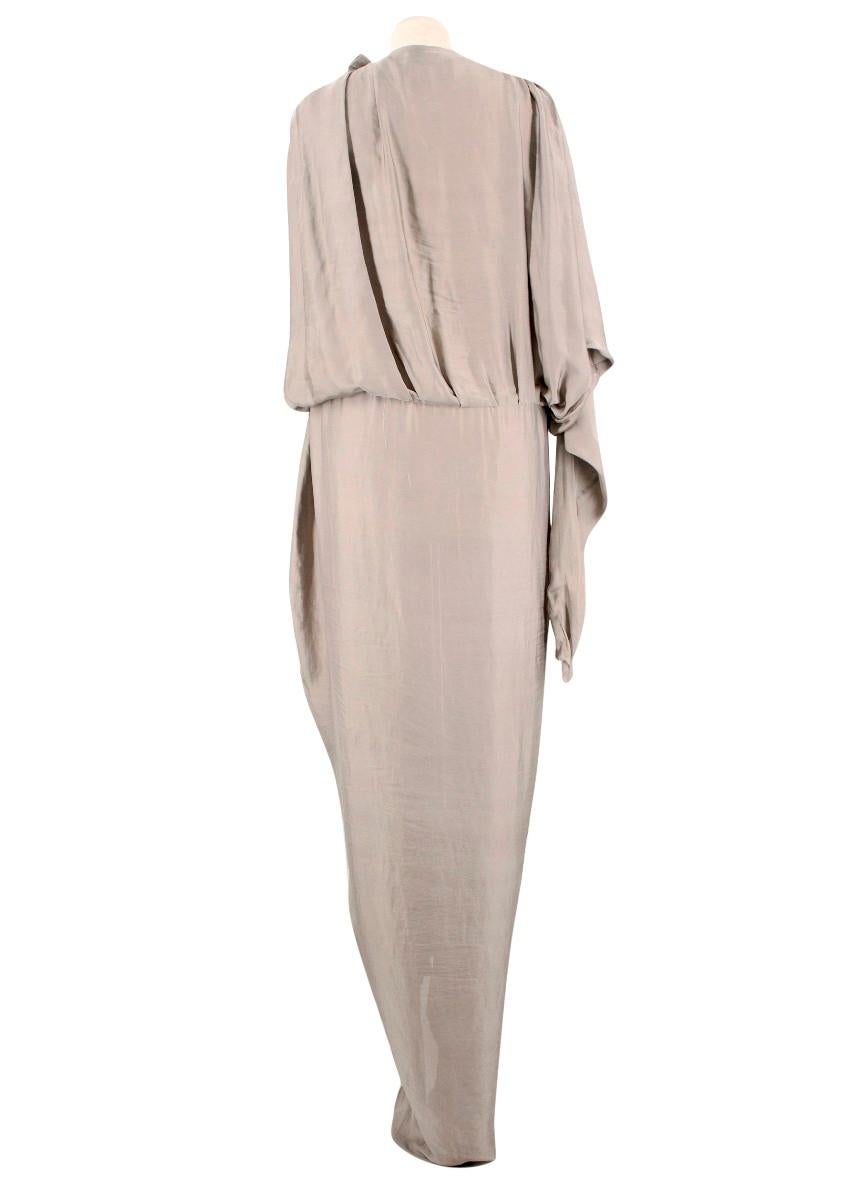 Lanvin Ruched Grey Dress SIZE 38 In Good Condition For Sale In London, GB