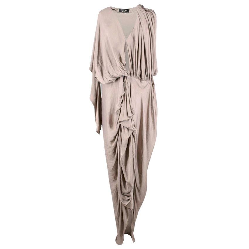Lanvin Ruched Grey Dress SIZE 38 For Sale