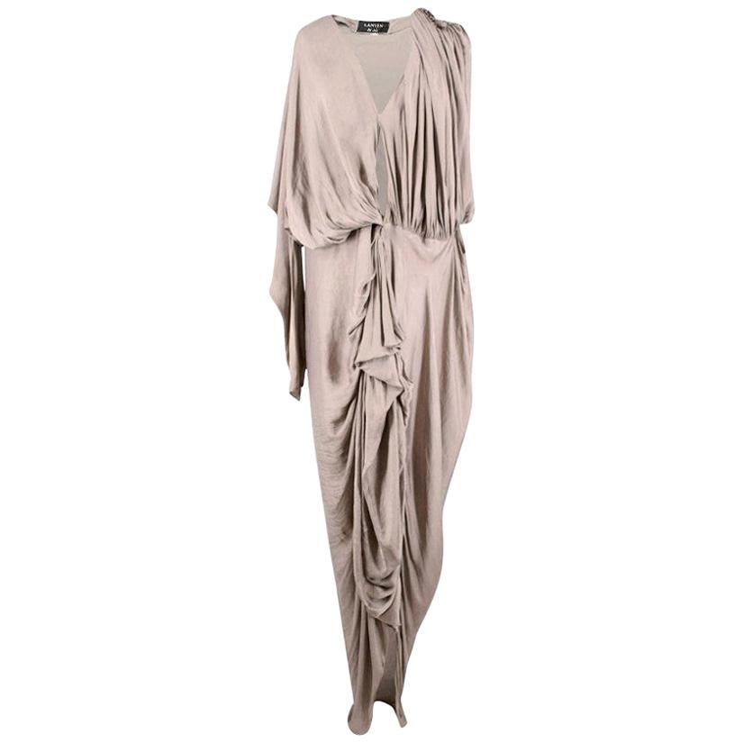 Lanvin Ruched Grey Dress - Size US 6