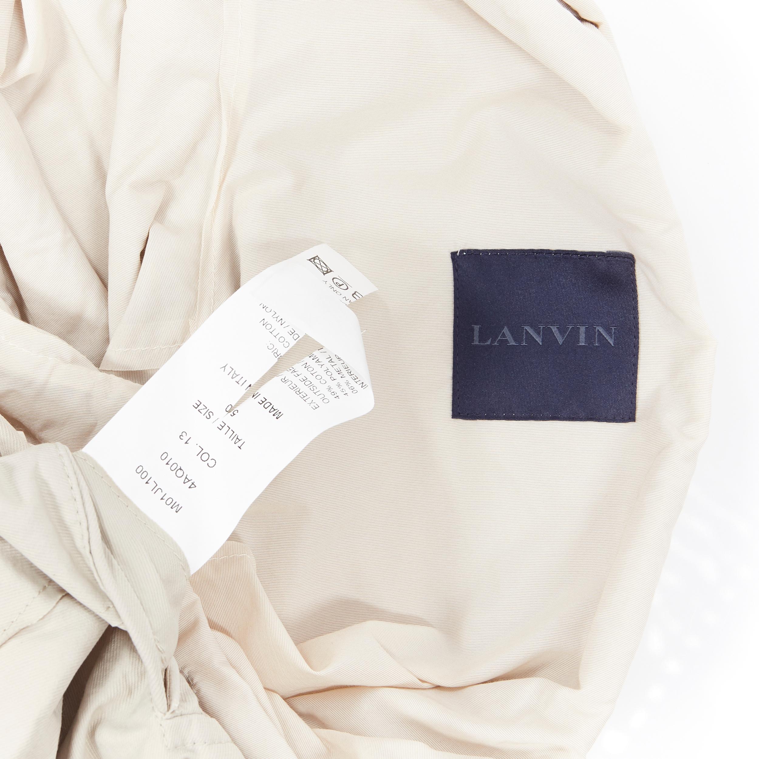 LANVIN Runway light stone coated cotton raw seam summer blazer jacket EU50 L 3